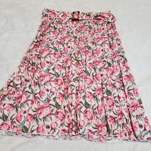 VTG Classic Concepts Pink Floral Skirt XL Cottagecore‎ Romantic Feminine Fairy